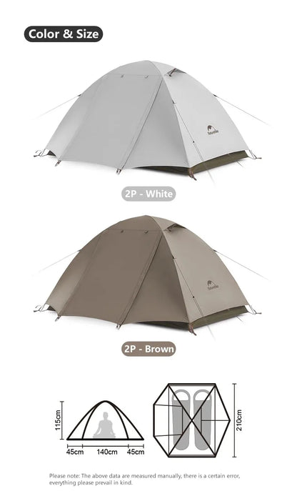 Naturehike 2-3 Person Camping Tent – Waterproof, UPF50+ Ultralight Outdoor Shelter for Hiking, Trekking & Sun Protection