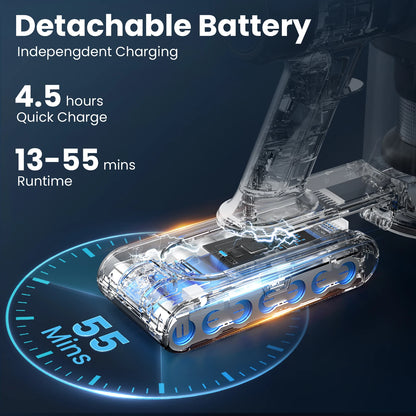 INSE S9 Stick Cordless Vacuum Cleaner - 400W, 30KPa Suction, Up to 55 Mins Runtime, 9-in-1 for Hardwood, Pet Hair, Home and Car