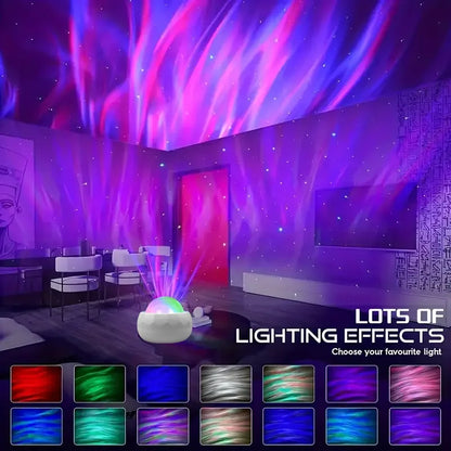 LED Aurora Galaxy Projector - RGB 7 Mode 360° Rotating Night Sky Light With Remote for Home Theater Room Decor