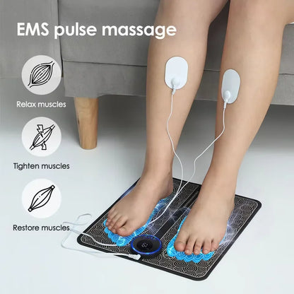 Electric Foot Massager Pad - Muscle Relaxation & Massage Trainer for Home, Fitness, Outdoor Sports & Family Use