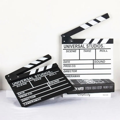 Wooden Director Clapperboard – Video Scene Prop for TV, Movie, and Vlog Recording – Stylish Hanging Decoration