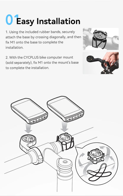 CYCPLUS M1 GPS Bicycle Computer - Bluetooth 5.0 & ANT+ Cycling Speedometer | Speed Meter Compatible with Garmin Zwift | Bike Accessories