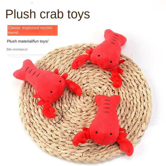 Cute Lobster Plush Dog Toy – Bite-Resistant Squeaky Chew Toy for Puppies & Cats, Fun Pet Accessory