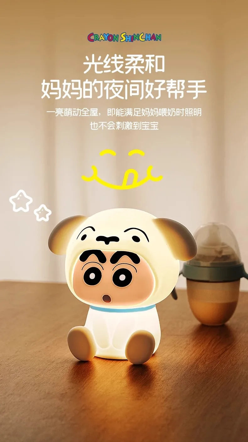 Crayon Shin-Chan Night Light – Soft Eye-Protecting LED Bedside Lamp USB Rechargeable Anime Gift