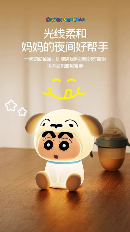 Crayon Shin-Chan Night Light – Soft Eye-Protecting LED Bedside Lamp USB Rechargeable Anime Gift