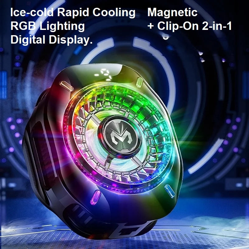MEMO CX10 Semiconductor Phone Cooler – RGB Magnetic Clip-On Ice-Freezing Phone Cooling Fan for Gaming & Live Streaming Performance Boost