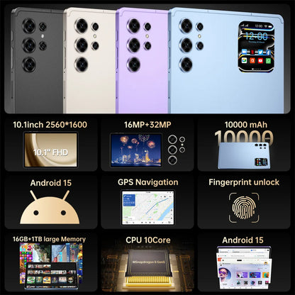 2026 Pad 25 Pro 10.1" Android Tablet – 22GB+2TB, 4G/5G Dual SIM, 10000mAh Kids & Global Version