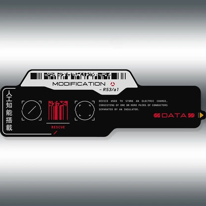 Cyberpunk Mechanical Reflective Vinyl Moto Sticker – QR Code English Off-Road Car, Luggage & Glass Decal Decoration Sticker