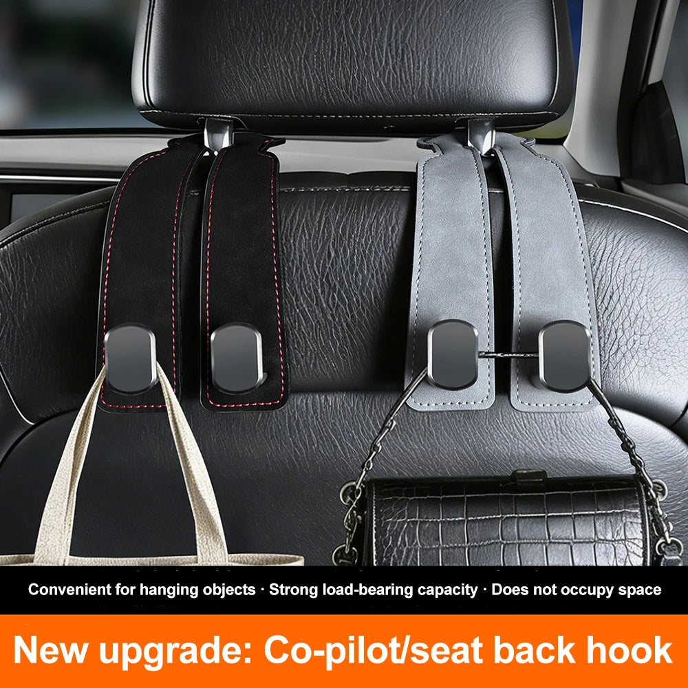 2-in-1 Universal Car Seat Headrest Hook – Double Hook Hanger Clip for Back Seat Storage Organizer & Car Interior Accessories