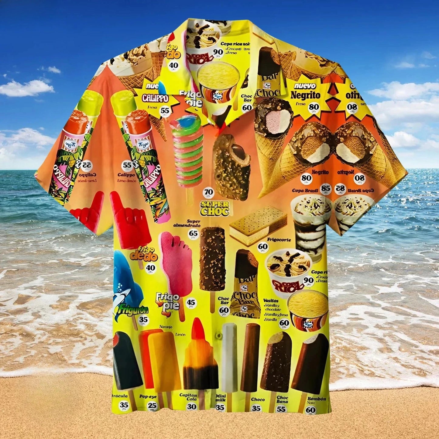 3D Ice Cream Hawaiian Shirt - Funny Unisex Short Sleeve Aloha Beach Top for Summer