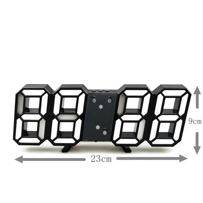 3D LED Digital Wall Clock – Luminous Multifunctional USB Plug-In Electronic Clock for Home Decoration