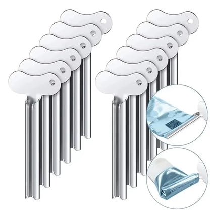 Stainless Steel Tube Squeezer - Metal Toothpaste, Hair Dye & Cosmetic Tube Press Tool for Bathroom Use