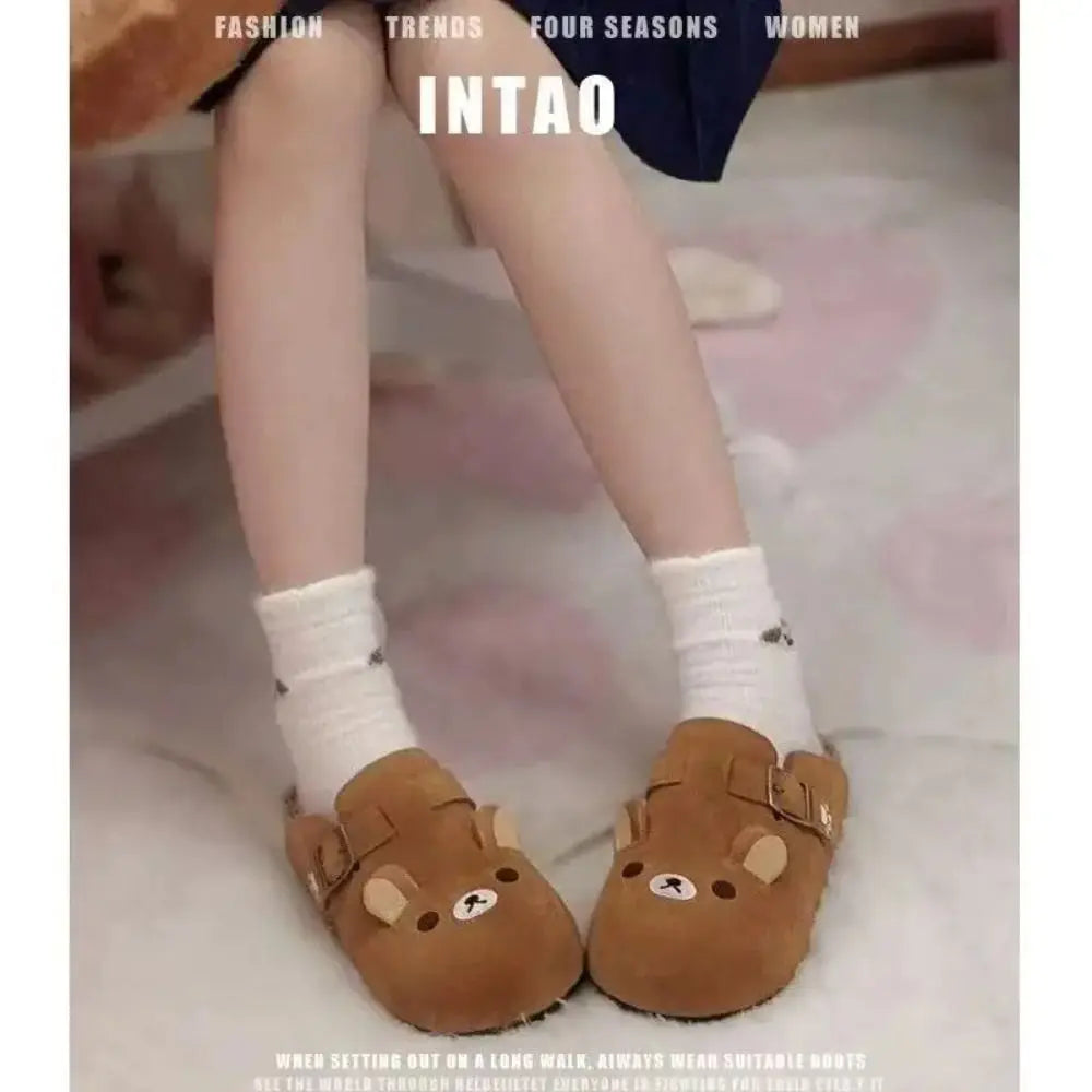 Rilakkuma Women's Platform Slippers - Thick Sole Cute Cartoon Anime Shoes