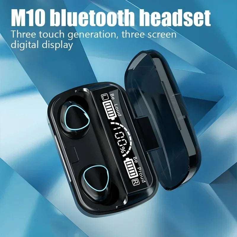 M10 Bluetooth Earphones – Waterproof HiFi Stereo Wireless Earbuds with LED Display & Gaming Headset