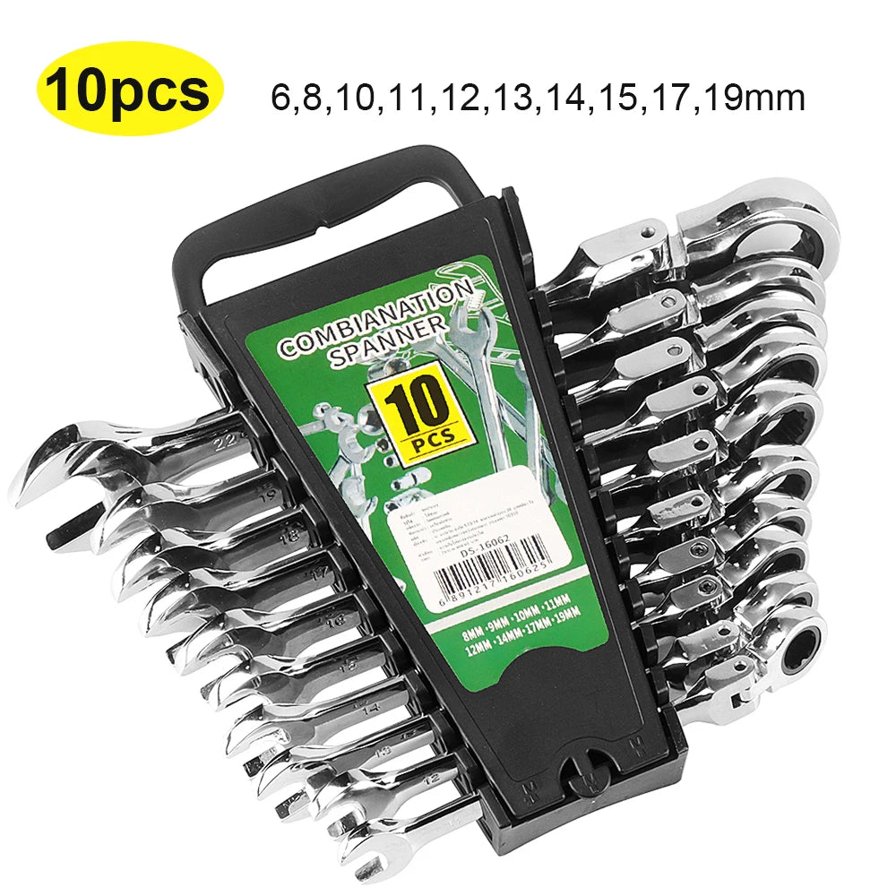 Professional Ratchet Wrench Set – Complete Socket & Flat Wrench Tool Kit for Automotive & Mechanical Repairs
