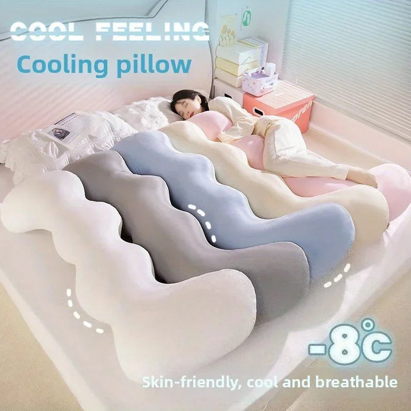 Ice Silk Cooling Body Pillow - Summer Sleeping & Leg Hugging Pillow for Women