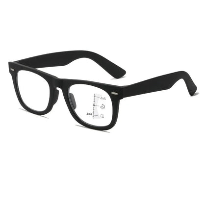 HD Progressive Multifocal Reading Glasses – Vintage Square Anti-Blue Light Eyewear for Men & Women