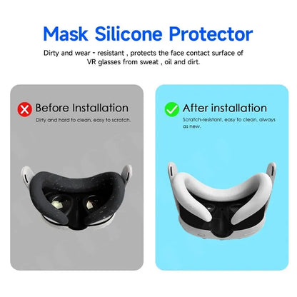 FICEP Silicone Replacement Face Cover for Meta Quest 3 – Dust & Sweat Resistant VR Mask Accessory