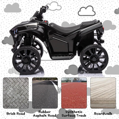 6V Kids Ride-On ATV 4-Wheeler – Electric Quad Car with Music, Foot Pedal, 1.8MPH Max Speed & Durable Wheels