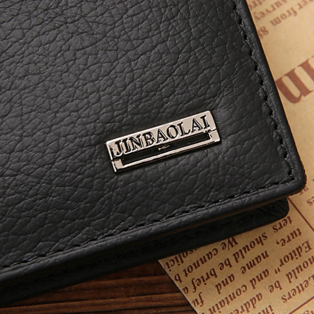 Classic Short Genuine Leather Men's Wallet: Fashion Coin Pocket Card Holder Purse - Simple Quality Male Wallets