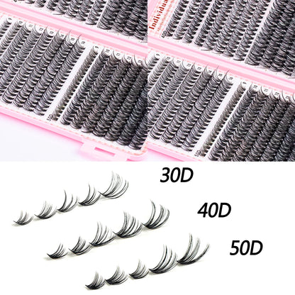 Eyelash Extension Kit – 640pcs DIY Lash Clusters (9-16mm), Mix Curl, with Tweezers, Glue & Remover