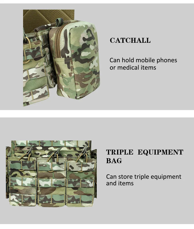 ARTEX Tactical Vest – 1000D Nylon, Quick Release, 6094K with Triple Magazine Pouch for Hunting & Airsoft Combat