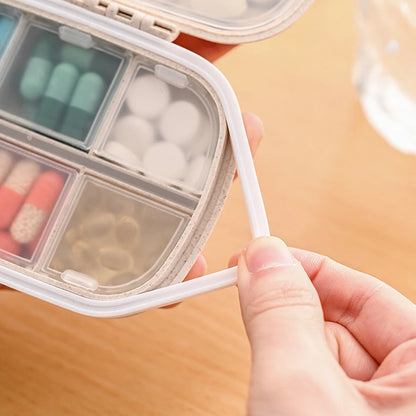 8-Compartment Travel Pill Organizer – Moisture-Proof Pill Case, Portable Medicine & Vitamin Holder for Purse