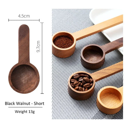 Wooden Measuring Spoon – Coffee Bean, Tea, Sugar & Spice Scoop, Kitchen Measuring Tool & Coffee Accessory