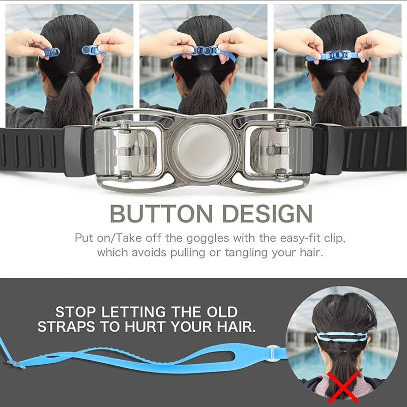 Swimming Goggles for Men and Women - Anti-Fog UV Protection, Prescription Waterproof Silicone for Adults and Kids, Diving Glasses