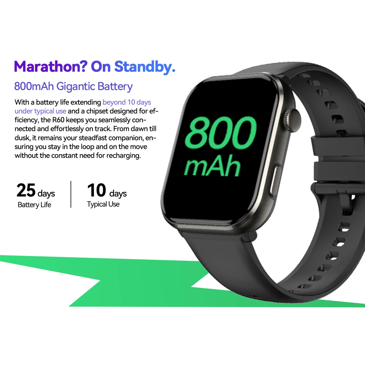 Blackview Smartwatch R60 – 1.96'' AMOLED Display, 800mAh Battery, Bluetooth Phone Calls, Health & Fitness Tracking – [World Premiere]