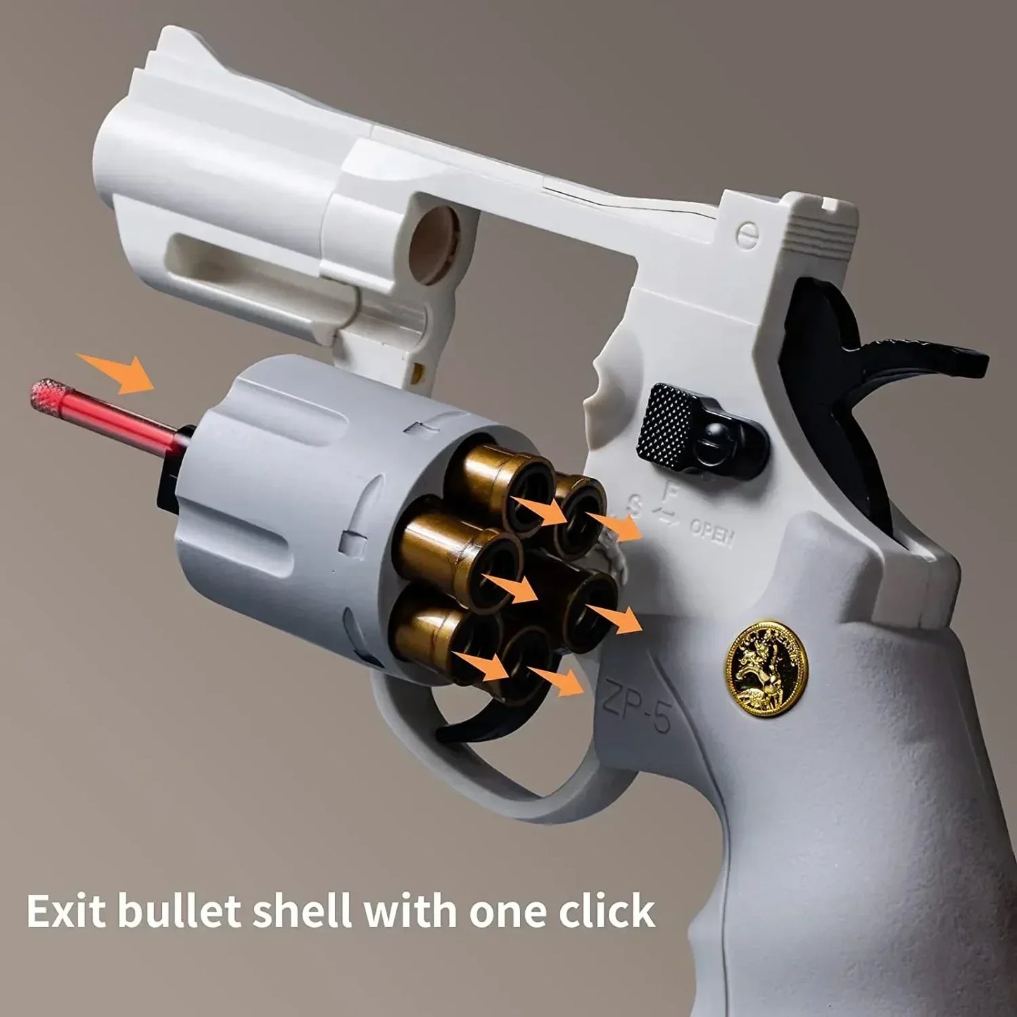 Magnum ZP5 357 Automatic Soft Dart Blaster - Continuous Action Toy with Safe Darts for Kids & Adults