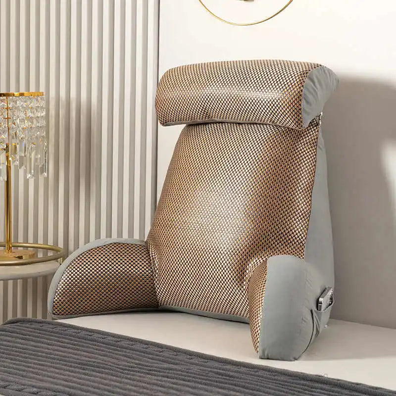 Triangle Reading Pillow – Cooling Latex Wedge Cushion, Removable & Washable Backrest for Sofa & Bed