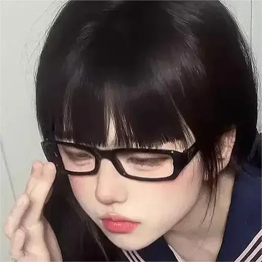 Japanese Korean Retro Square Glasses – Harajuku Clear Frame Eyewear with Blue Light Blocking