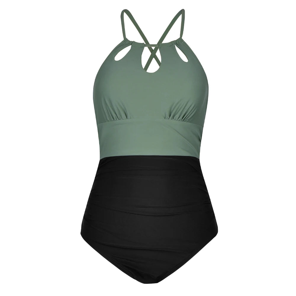 CUPSHE Lace-Up Back One-Piece Swimsuit – Sexy Cut-Out Backless Monokini Swimwear for Women, 2023 Beach & Bathing Suit