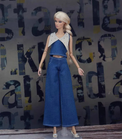 30cm Doll Clothes Set – Long Sleeve Shirt & Foot Covers for 1/6 OB/ST/FR/BB Dolls