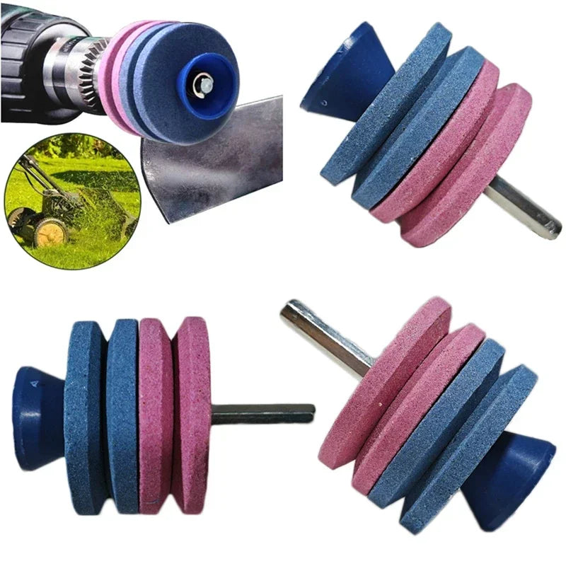Universal Garden Tool Blade Sharpener - Rotary Drill Grinding Cutter for Lawnmower Knives & Outdoor Tools