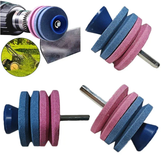 Universal Garden Tool Blade Sharpener - Rotary Drill Grinding Cutter for Lawnmower Knives & Outdoor Tools