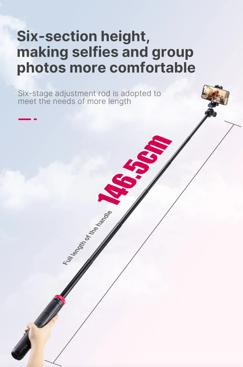 ULANZI MT-44 Tripod – Smartphone Vlog Tripod with Cold Shoe & Phone Mount Holder for Mobile & SLR Cameras