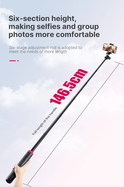 ULANZI MT-44 Tripod – Smartphone Vlog Tripod with Cold Shoe & Phone Mount Holder for Mobile & SLR Cameras