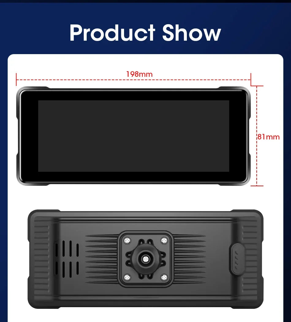 7-Inch Motorcycle GPS Navigation with Wireless Apple CarPlay & Android Auto – Waterproof Touchscreen Display, BT Connectivity, IPX7