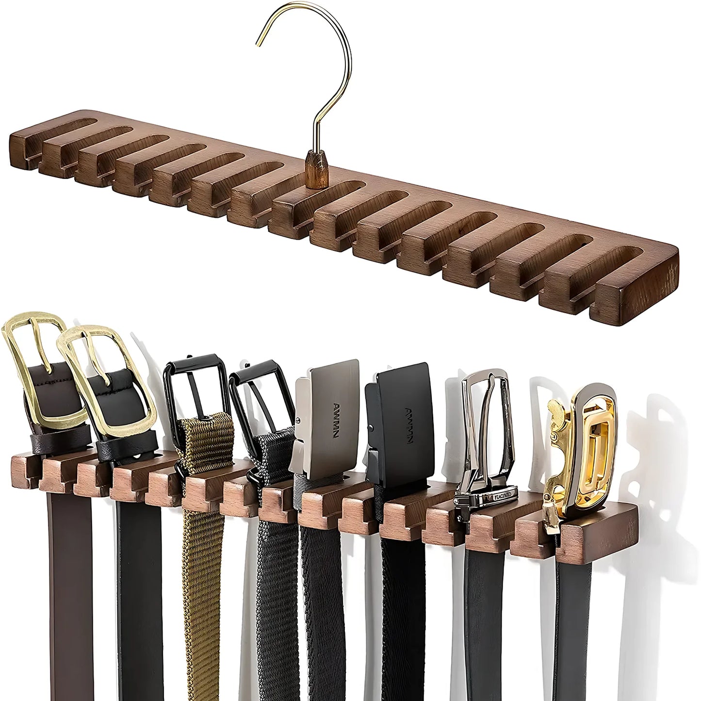 1-12Pcs Multifunctional Belt & Tie Organizer – Hanging Clothes Rack for Closet Storage and Organization