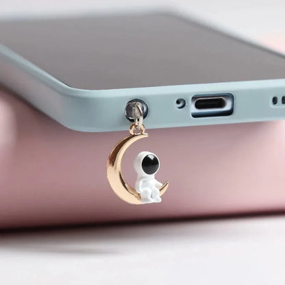 Astronaut Dust Plug Charm - Cute Charge Port Anti Dust Plug, Kawaii USB Type C Plug for iPhone Earphone Jack, Stopper Cap Pendant