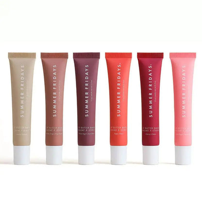 Summer Fridays Vanilla Beige Lip Balm Set – Moisturizing Lip Gloss & Transparent Lipstick with Soft Tube & Mirror