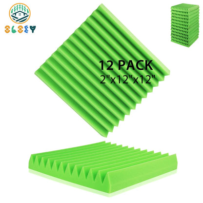 12 Pack Soundproof Foam Panels – Acoustic Sound Absorbing Pads for Studio, KTV, Home & Wall Insulation