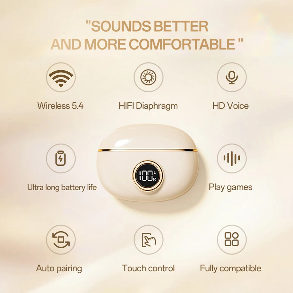 Wireless BT5.4 Translator Earbuds — Real-Time 144-Language Translation, 99% Accuracy, HIFI HD Voice with Touch Control