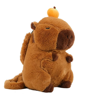 Kawaii Capybara Plushie Backpack - Mini Fur Doll Shoulder Bag for Children & Gift for Girlfriend