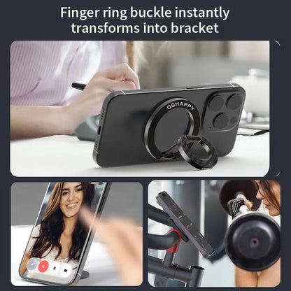 Double-Sided Magnetic Phone Ring Holder – MagSafe Kickstand Grip for iPhone, Huawei & Xiaomi