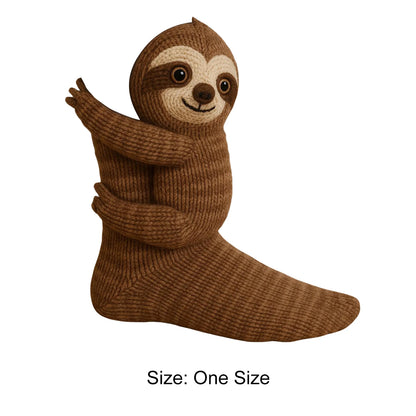 3D Knitted Animal Hug Socks - Cute Cozy Koala, Panda, Cat & Sloth Novelty Socks for Women