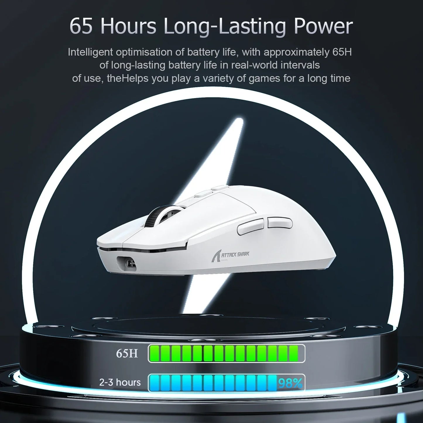 Attack Shark X6 PAW3395 Bluetooth Gaming Mouse — Tri-Mode Connection with RGB Touch, Magnetic Charging Base & Macro Functions