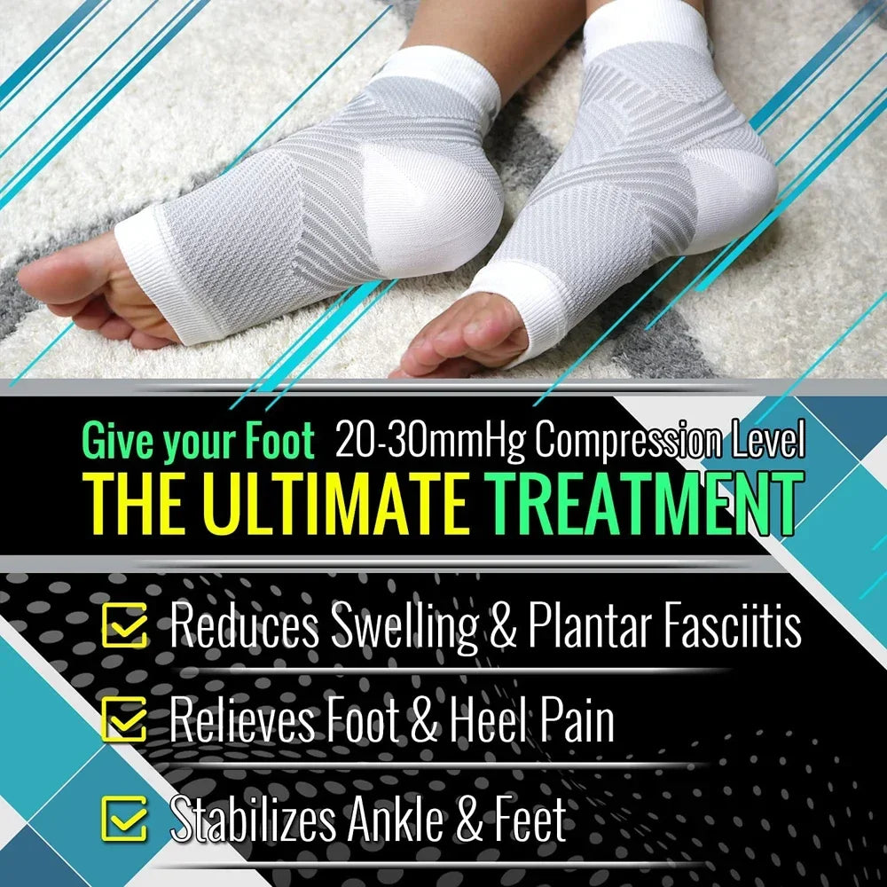 Plantar Fasciitis Night Splint Socks - Compression Heel Support for Foot and Heel Pain